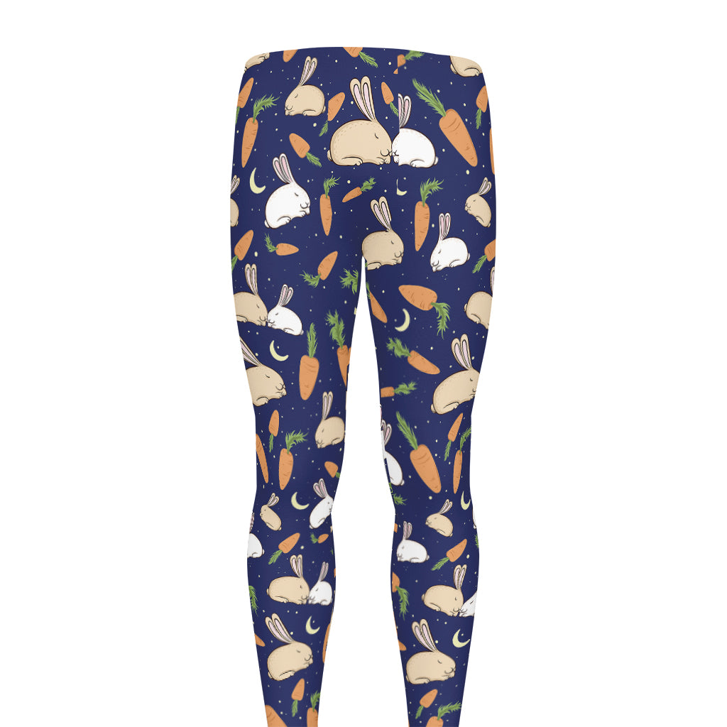 Carrot And Rabbit Pattern Print Men's leggings