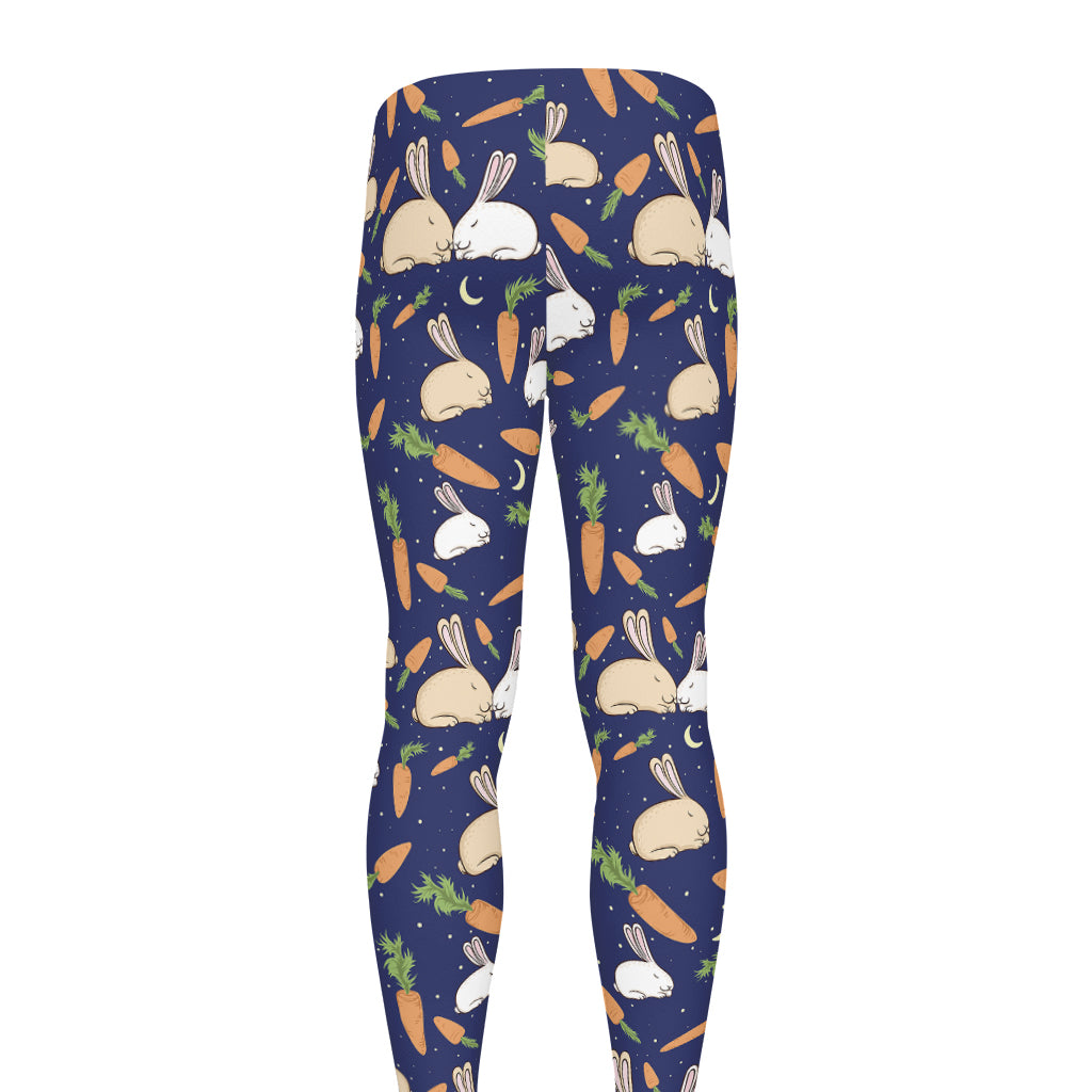 Carrot And Rabbit Pattern Print Men's leggings