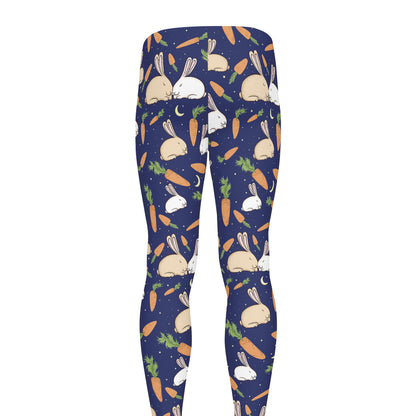 Carrot And Rabbit Pattern Print Men's leggings