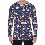 Carrot And Rabbit Pattern Print Men's Long Sleeve T-Shirt