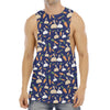 Carrot And Rabbit Pattern Print Men's Muscle Tank Top