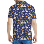 Carrot And Rabbit Pattern Print Men's Polo Shirt