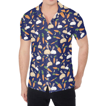 Carrot And Rabbit Pattern Print Men's Shirt
