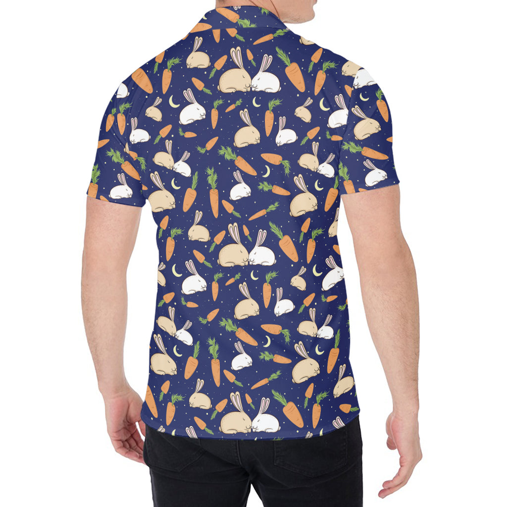 Carrot And Rabbit Pattern Print Men's Shirt