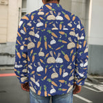 Carrot And Rabbit Pattern Print Men's Shirt Jacket