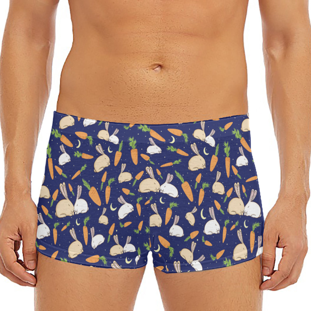 Carrot And Rabbit Pattern Print Men's Short Boxer Briefs