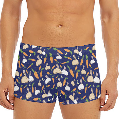 Carrot And Rabbit Pattern Print Men's Short Boxer Briefs