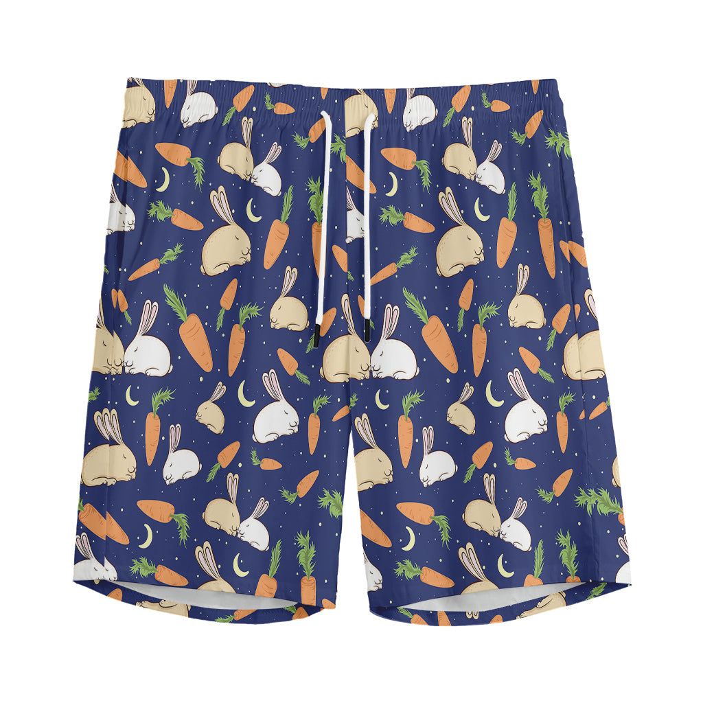 Carrot And Rabbit Pattern Print Men's Sports Shorts