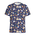 Carrot And Rabbit Pattern Print Men's Athletic T-Shirt