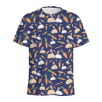 Carrot And Rabbit Pattern Print Men's Sports T-Shirt