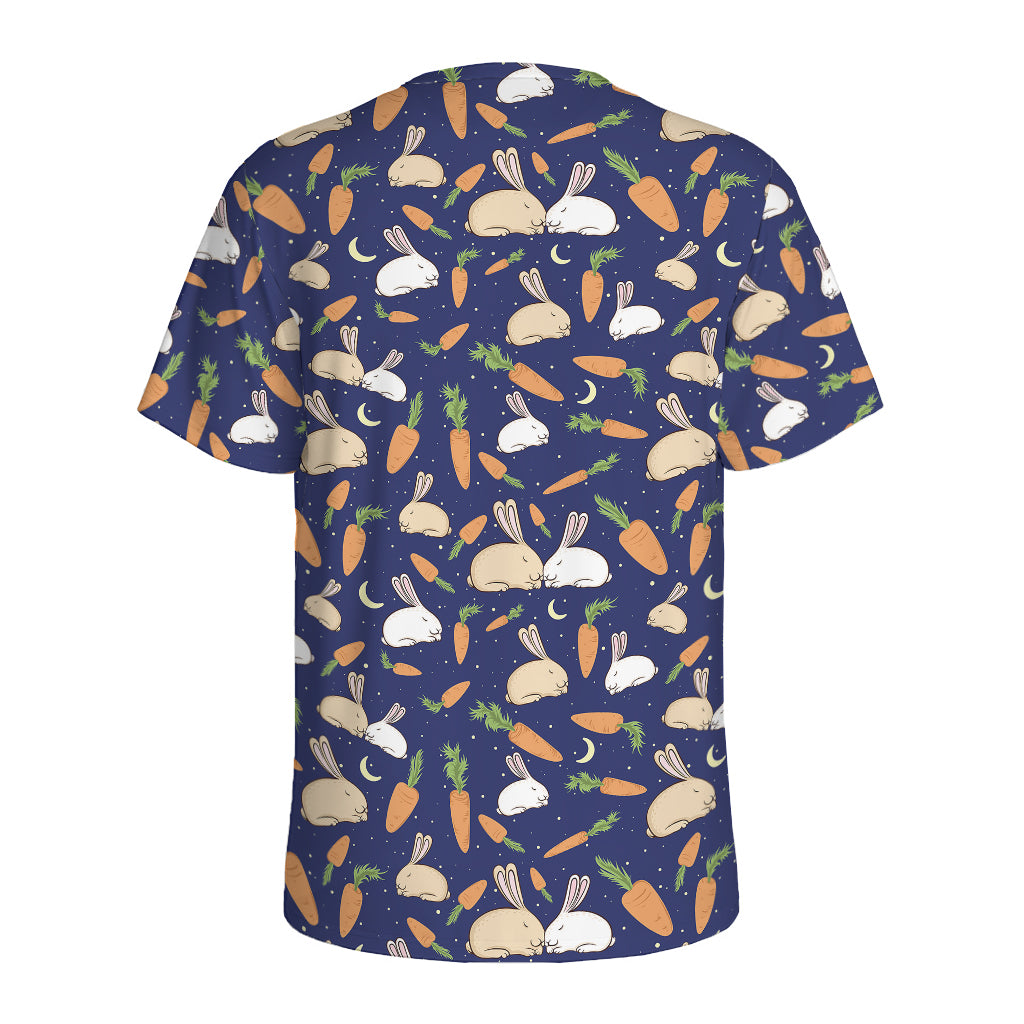 Carrot And Rabbit Pattern Print Men's Sports T-Shirt