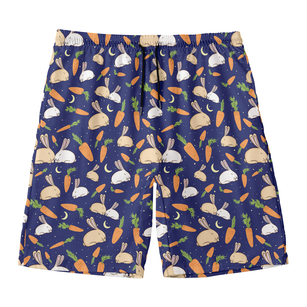 Carrot And Rabbit Pattern Print Men's Swim Trunks