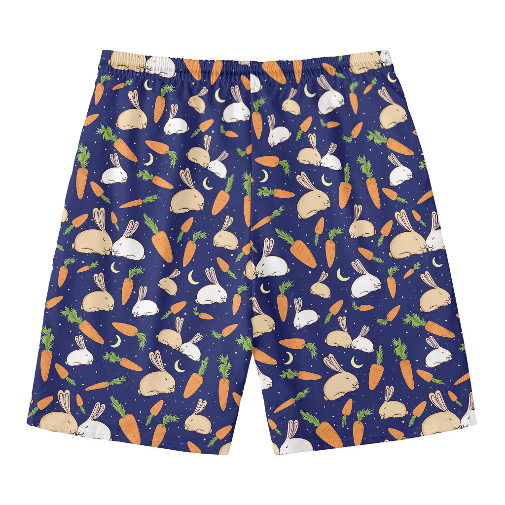 Carrot And Rabbit Pattern Print Men's Swim Trunks