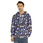 Carrot And Rabbit Pattern Print Men's Velvet Pullover Hoodie