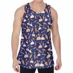 Carrot And Rabbit Pattern Print Men's Velvet Tank Top