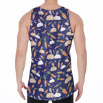 Carrot And Rabbit Pattern Print Men's Velvet Tank Top