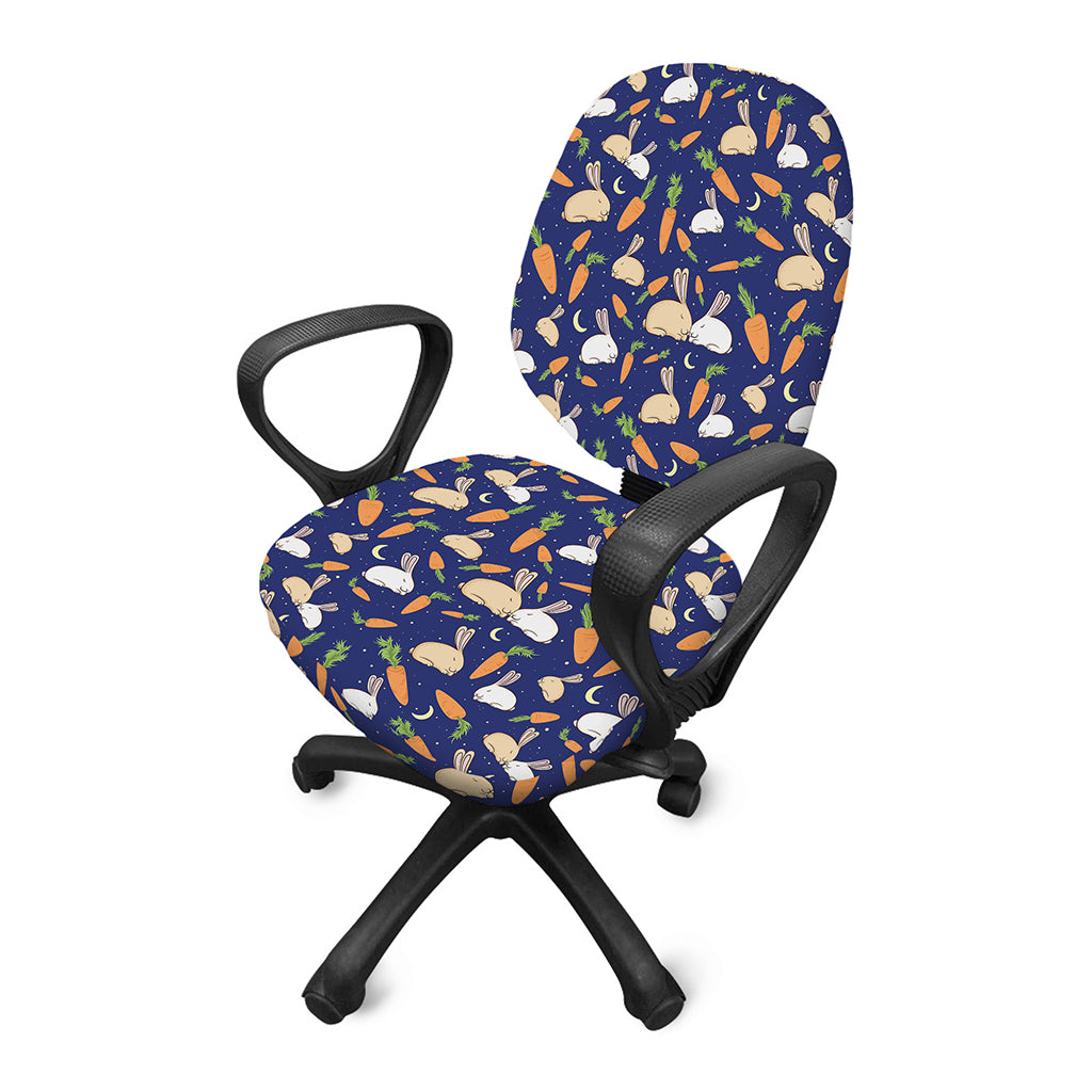 Carrot And Rabbit Pattern Print Office Chair Cover