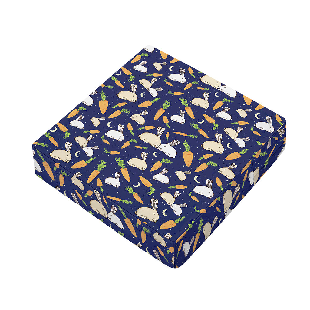 Carrot And Rabbit Pattern Print Outdoor Seat Cushion Cover