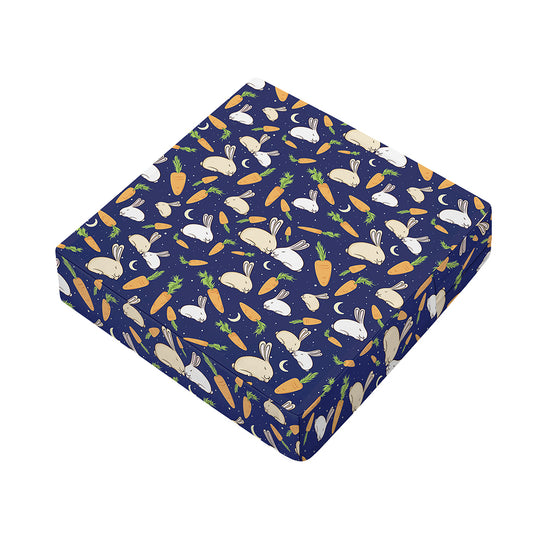 Carrot And Rabbit Pattern Print Outdoor Seat Cushion Cover