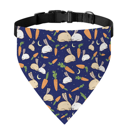 Carrot And Rabbit Pattern Print Over The Collar Dog Bandana