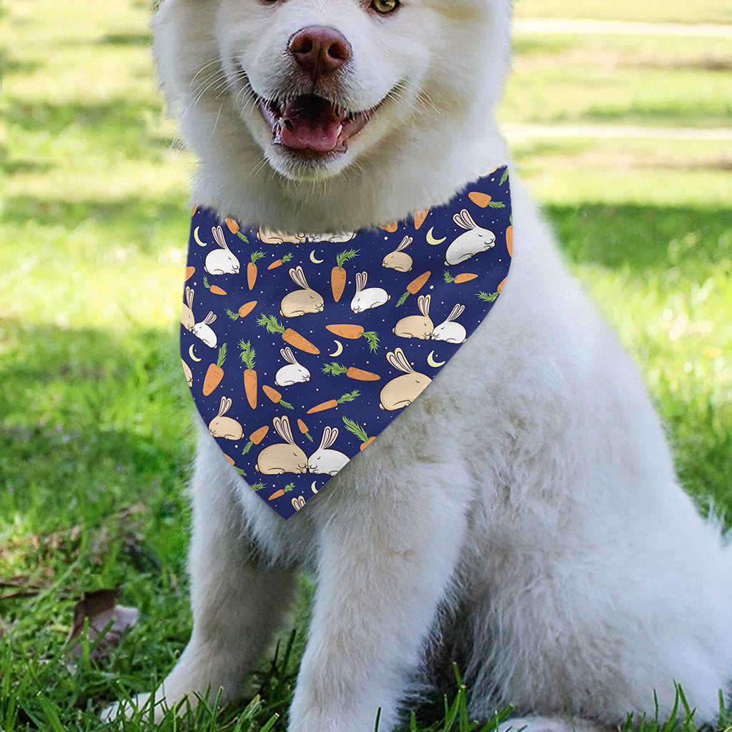 Carrot And Rabbit Pattern Print Over The Collar Dog Bandana