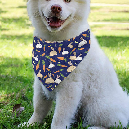 Carrot And Rabbit Pattern Print Over The Collar Dog Bandana