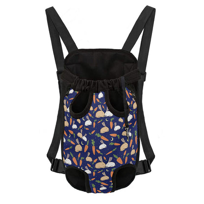 Carrot And Rabbit Pattern Print Pet Carrier Backpack