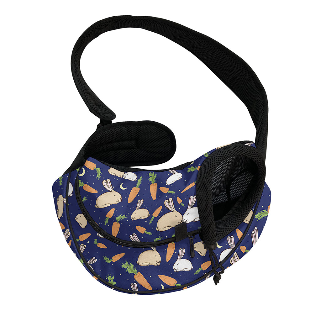 Carrot And Rabbit Pattern Print Pet Sling Carrier
