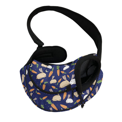 Carrot And Rabbit Pattern Print Pet Sling Carrier