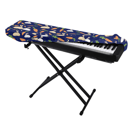 Carrot And Rabbit Pattern Print Piano Keyboard Cover