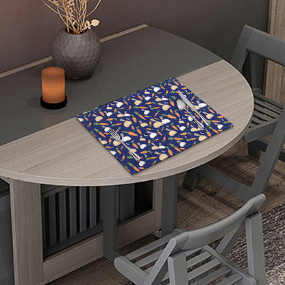 Carrot And Rabbit Pattern Print Placemat