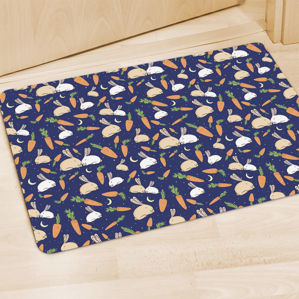 Carrot And Rabbit Pattern Print Polyester Doormat