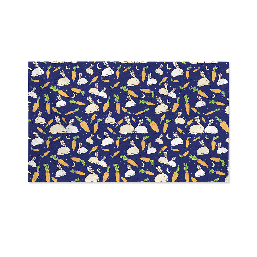 Carrot And Rabbit Pattern Print Polyester Flag