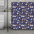 Carrot And Rabbit Pattern Print Polyester Shower Curtain