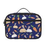 Carrot And Rabbit Pattern Print Portable Lunch Bag