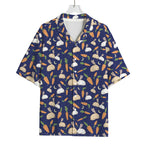 Carrot And Rabbit Pattern Print Rayon Hawaiian Shirt