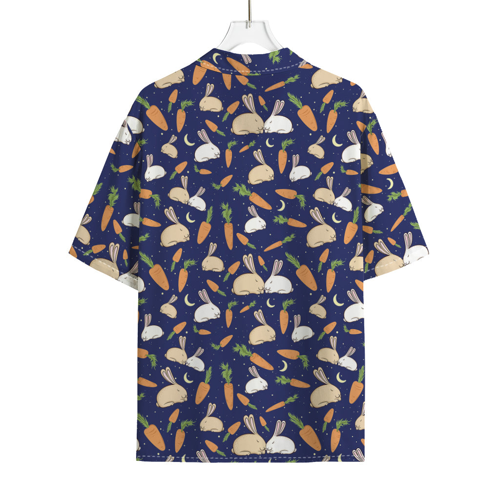 Carrot And Rabbit Pattern Print Rayon Hawaiian Shirt