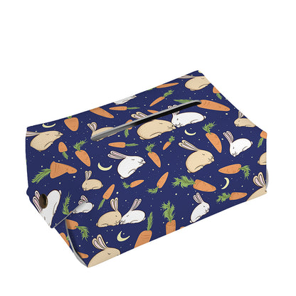 Carrot And Rabbit Pattern Print Rectangle Tissue Box Cover
