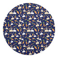 Carrot And Rabbit Pattern Print Round Blanket