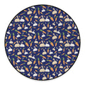 Carrot And Rabbit Pattern Print Round Floor Mat