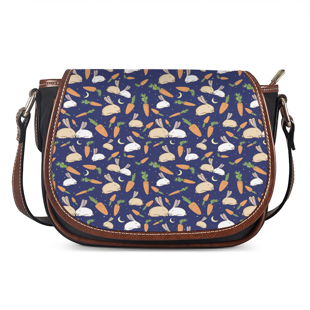 Carrot And Rabbit Pattern Print Saddle Bag