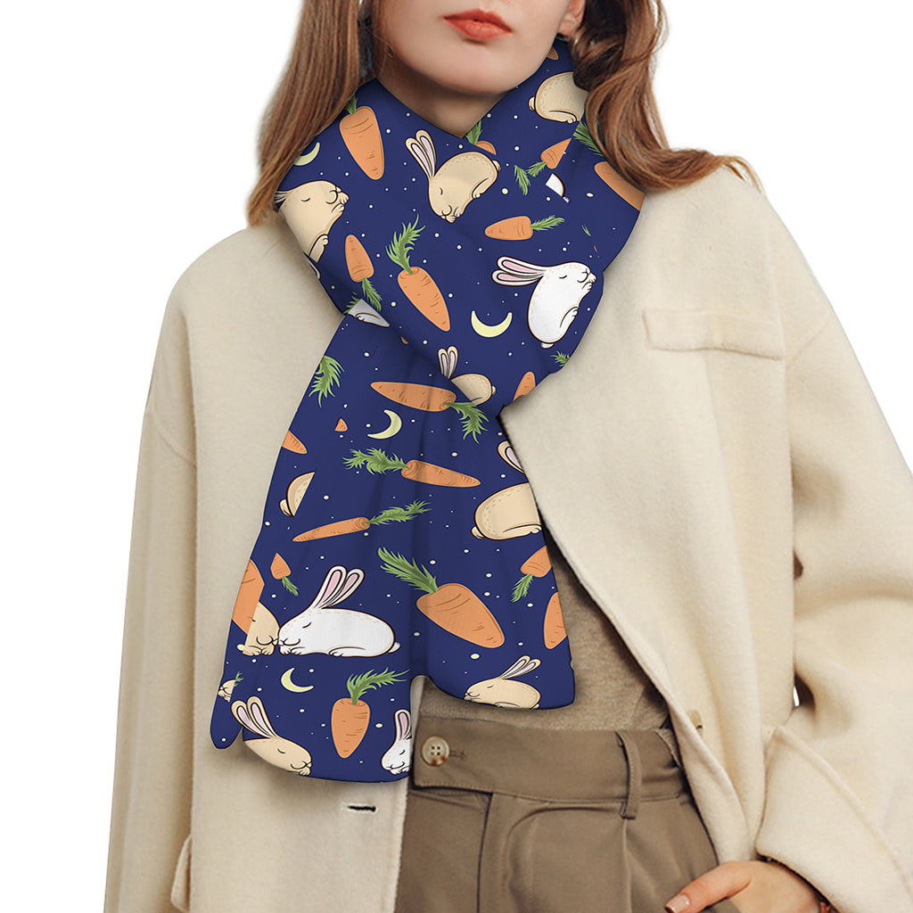 Carrot And Rabbit Pattern Print Scarf