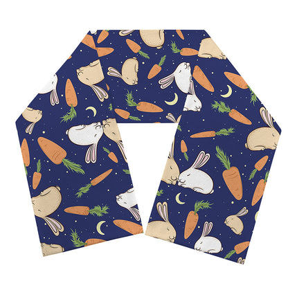 Carrot And Rabbit Pattern Print Scarf