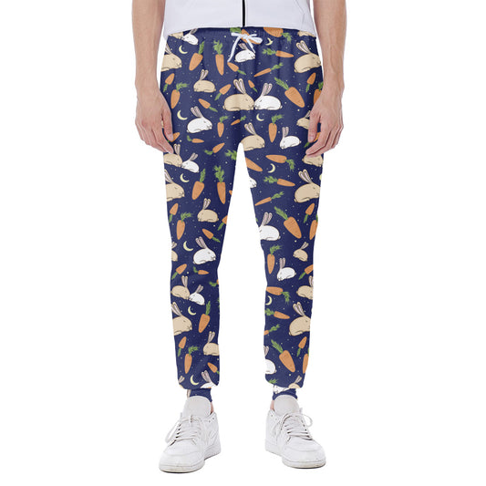 Carrot And Rabbit Pattern Print Scuba Joggers