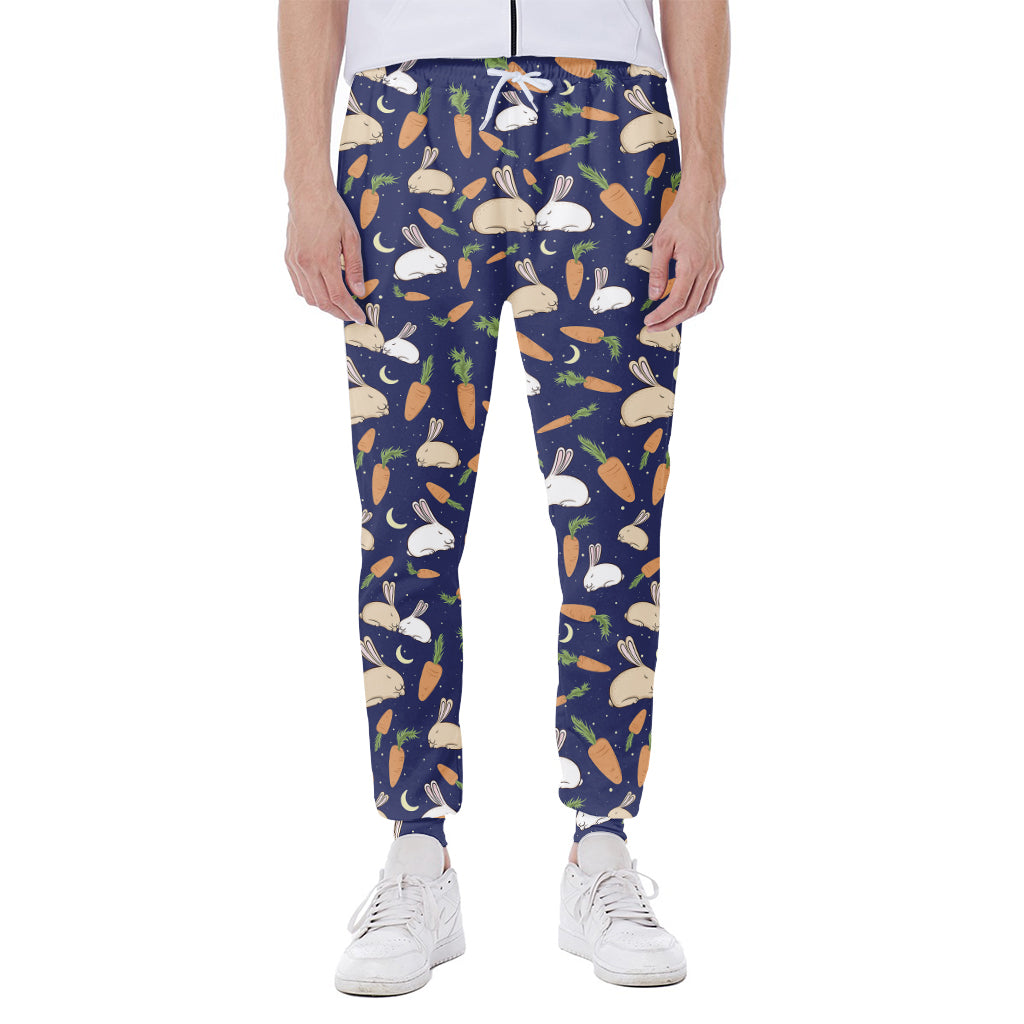 Carrot And Rabbit Pattern Print Scuba Joggers