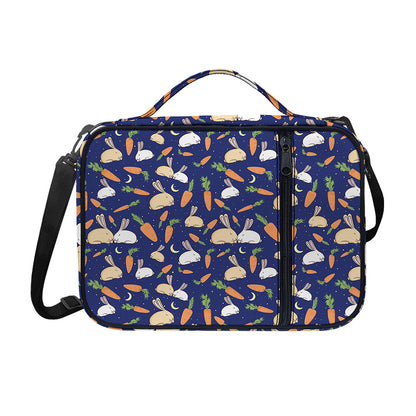 Carrot And Rabbit Pattern Print Shoulder Strap Bible Bag