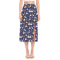 Carrot And Rabbit Pattern Print Side Slit Midi Skirt
