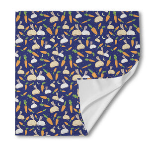 Carrot And Rabbit Pattern Print Silk Bandana