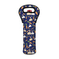 Carrot And Rabbit Pattern Print Single Neoprene Wine Tote
