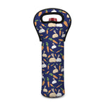 Carrot And Rabbit Pattern Print Single Neoprene Wine Tote